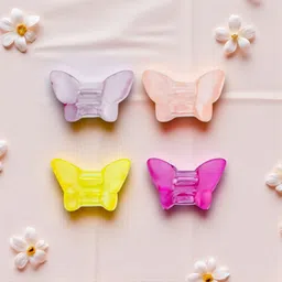 AccessHer Women Set of 4 Matte Butterfly Hair Claw Clip-picture-35