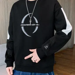 HERE&NOW Men Graphic Printed Round Neck Sweatshirt image 5