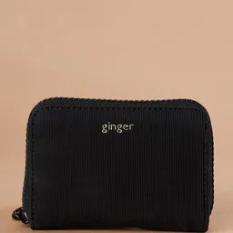 Ginger by Lifestyle Women Brand Logo Self Design Zip Around Wallet-image-66