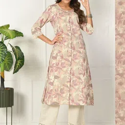 Happy vastra Women Floral Printed Regular Pure Cotton Kurta with Palazzos image 2