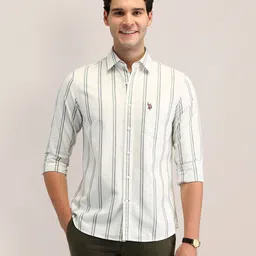 U.S. Polo Assn. Men Tailored Fit Opaque Striped Casual Shirt-picture-33