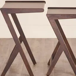 GLOBALLY INDIAN Brown Wooden Rectangle BedsideTable image 3