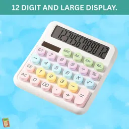 syara Desktop Cute Calculator, 12-Digit Large Display With Aesthetic Candy ColorP343 Desktop Cute Calculator, 12-Digit Large Display With Aesthetic Candy ColorQ343 Basic Calculator image 1