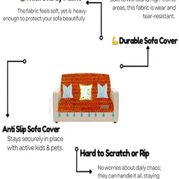 THROWPILLOW Orange & Turquoise Blue Sofa Cover image 4