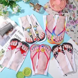 chacko Flip Flop Socks Women Funny Comfort Slipper Socks Men Novelty Crazy Casual 5 Pairs image 5