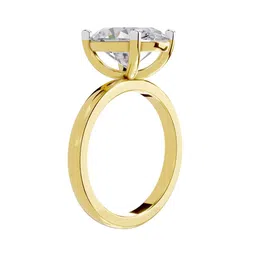 Sparkles 14KT Gold 4 Ct Lab Grown Oval Shape Solitaire DiamondRing-4.25g image 2