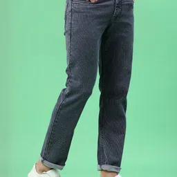 V-Mart Men Slim Fit Mid-Rise Low Distress Light Fade Stretchable Jeans image 4