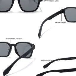 Eyejack Unisex Square Sunglasses with UV Protected Lens 5668CL1044 image 2