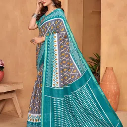 Munir Zari Pure Cotton Ikat Saree image 5