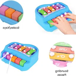 vihu 2-IN-1 Mini Piano and Xylophone Toy with Colorful Keys & 2 Mallets for Kids|T053 image 3