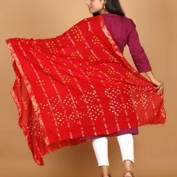 Apratim Bandhani Dyed Cotton Dupatta With Zari image 3