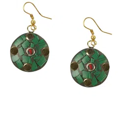 URBANELA Set Of 2 Gold-Plated Circular Drop Earrings image 2
