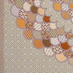 MILAAV Cream-Coloured Geometric 144 TC King Bedsheet with 2 Pillow Covers image 2