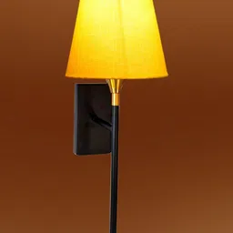 Devansh Yellow & Yellow Metal Contemporary Frustum Shaped Wall Lamp-picture-33