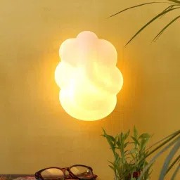 new era Glass Flush Mount Wall Light (White) image 1