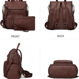 craftwood Small 20 L Backpack Backpack Women, with Pouch Crossbody PU Leather Anti-Theft Travel image 5