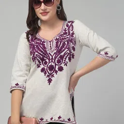 CROWN KING Women Ethnic Motifs Embroidered Kurti-image-57
