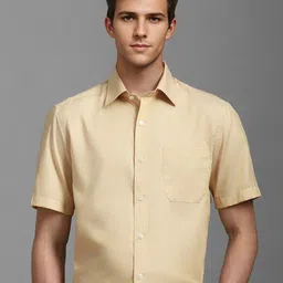 Louis Philippe Men Classic Spread Collar Solid Cotton Formal Shirt-image-36