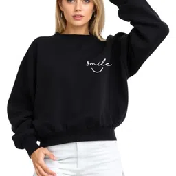 SALUJA FABRICS Women Typography Printed Round Neck Dry Fit Cotton Pullover-image-91