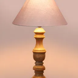 Aura Grey Wood Traditional Abstract Shaped Table Lamp image 2