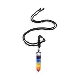 Nirvana Geometric Crystal Quartz 7 Chakra Pencil Point Pendant-picture-31