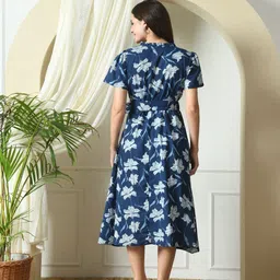 KALINI Floral Print A-Line Midi Dress image 4