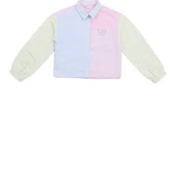 U.S. Polo Assn. Kids Girl Striped Shirt Collar Cuffed Sleeves Pure Cotton Top image 3