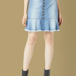 The Roadster Lifestyle Co Mid-Rise Knee Length A-Line Mini Skirt-picture-12