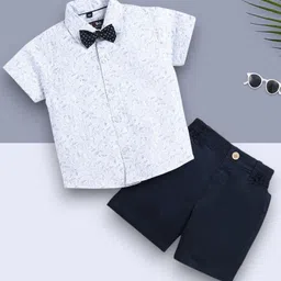 WINSWORLD ENTERPRISE Kids Printed Spread Collar Short Sleeves Shirt With Shorts-picture-11