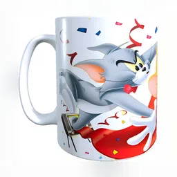 Mr UVD White & Red Cartoon Characters Printed Ceramic Mug 350 ml image 2