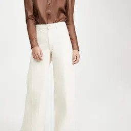 NU CLOTHS Women Comfort Wide Leg High-Rise Stretchable Coloured Jeans image 5