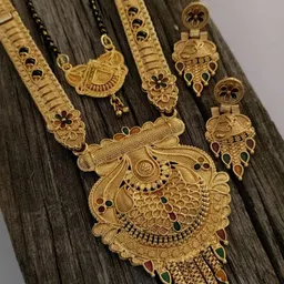 niva fashion Gold-Plated Brass Necklace & Earrings-image-46