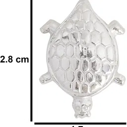 dhruvs collection 925 Silver Tortoise, Turtle for Home, Temple, Pooja Room & Good Luck Gift-1 Gram Decorative Showpiece - 4 cm image 3