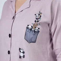 firstcutiepi Women Oversized Fit Self Design Spread Collar Casual Shirt image 4