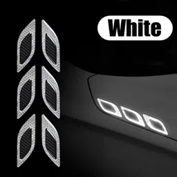 dhruv hub Reflective White Auto Sticker Carbon Fiber Hood Bumper Decal Anti-Scratch Car Reflector Light image 5
