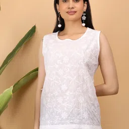 SHWET Women Embroidered Chikankari Cotton Top-picture-40