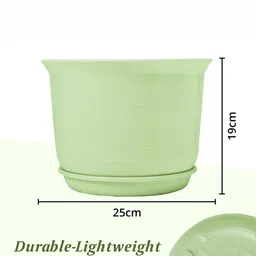 Kuber Industries Blue & Green 2 Pieces Planters With Plate image 3