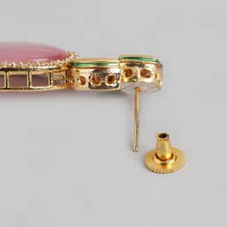 Anouk Gold-Plated Kundan Oval Drop Earrings image 3