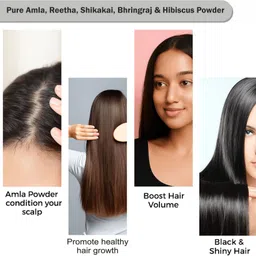 fortunate Amla, Reetha, Shikakai, Bhringraj & Hibiscus Powder - Hair Pack Combo Pack image 3