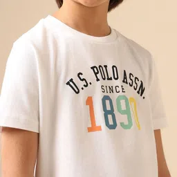 u.s. polo assn. kids Uspa Kids Boys Pure Cotton Brand Printed T-shirt image 3