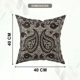 Myntra Elegant Homes Black & Grey Set of 5 Square Cushion Covers image 2