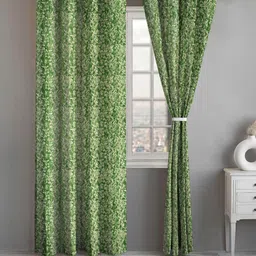 Lunar Days Green Set of 2 Floral Room Darkening Door Curtain-image-68