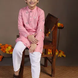 Sangria Boys Embroidered Kurta & Pyjama Set image 2