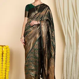 Snofi Creation Ethnic Motifs Zari Art Silk Heavy Work Kanjeevaram Saree-picture-21