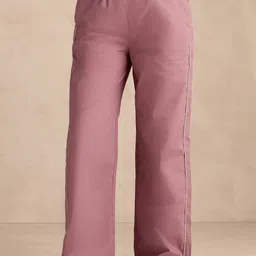 Outzidr Women Solid Wide Leg Slip-On Trousers-image-21