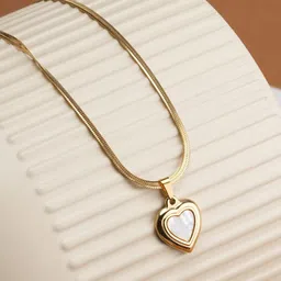 PALMONAS Waterproof & Anti-Tarnish Heart Charm Pendant With Chain-picture-14