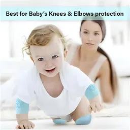 shopcircuit Smiley Baby Knee Pad for Crawling, Kids Elbow Safety Stretchable Baby Knee Pads Multicolor Baby Knee Pads image 2