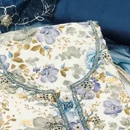 Peachmode Printed Pure Cotton Unstitched Dress Material image 3