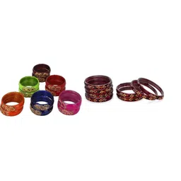 SOMIL Set Of 20 Stone-Studded Bangles-image-84
