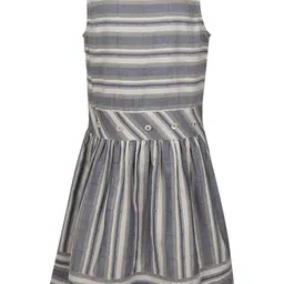 ShopperTree Girls Striped Pure Cotton A-Line Dress-image-5